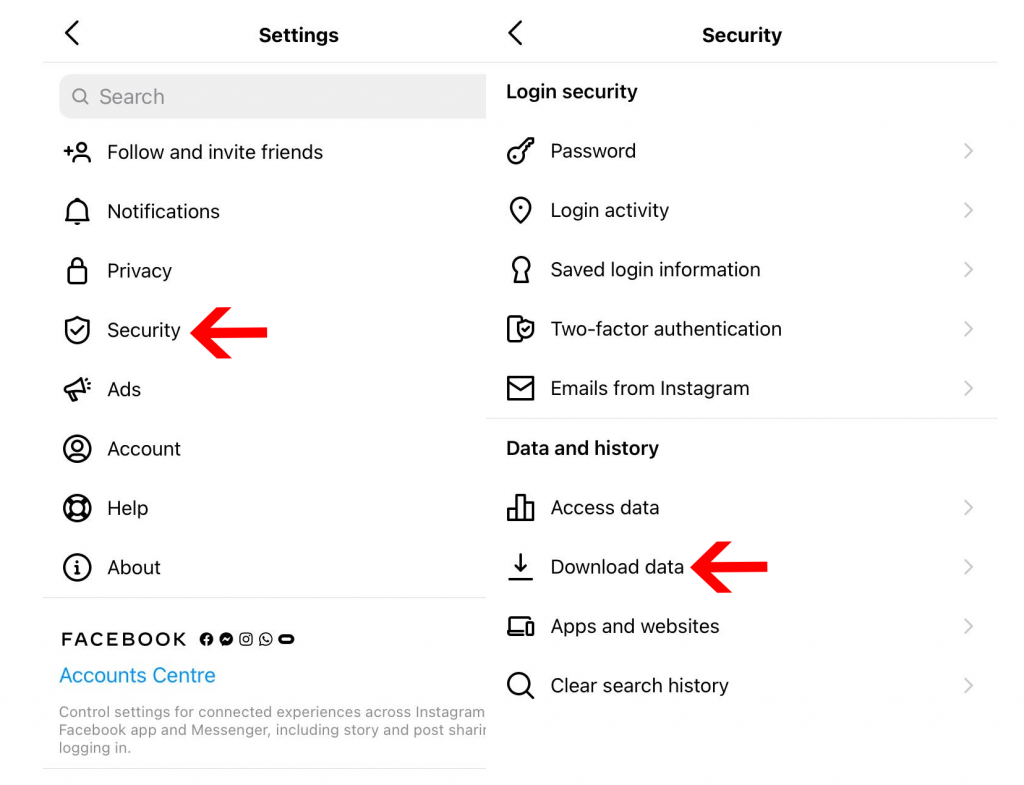 Download instagram data