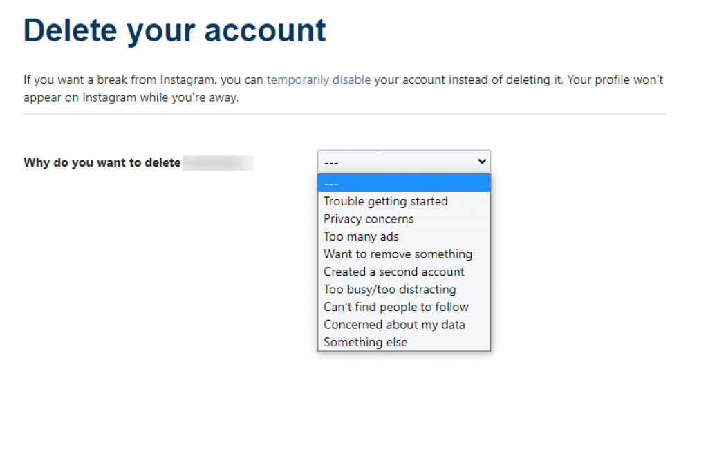 Delete instagram account permanently 2