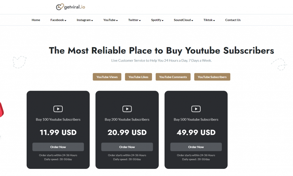 GetViral - Best sites to buy YouTube Subscribers