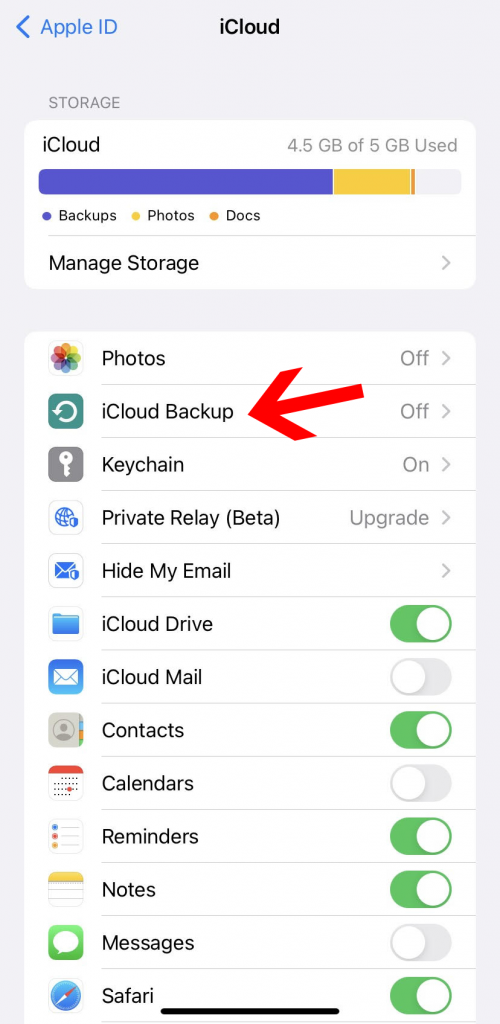 how to backup iphone to icloud manually