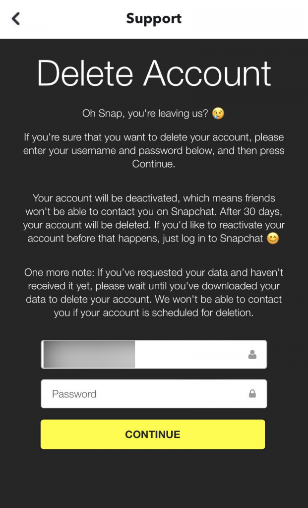 Delete snapchat permanantly from your mobile device