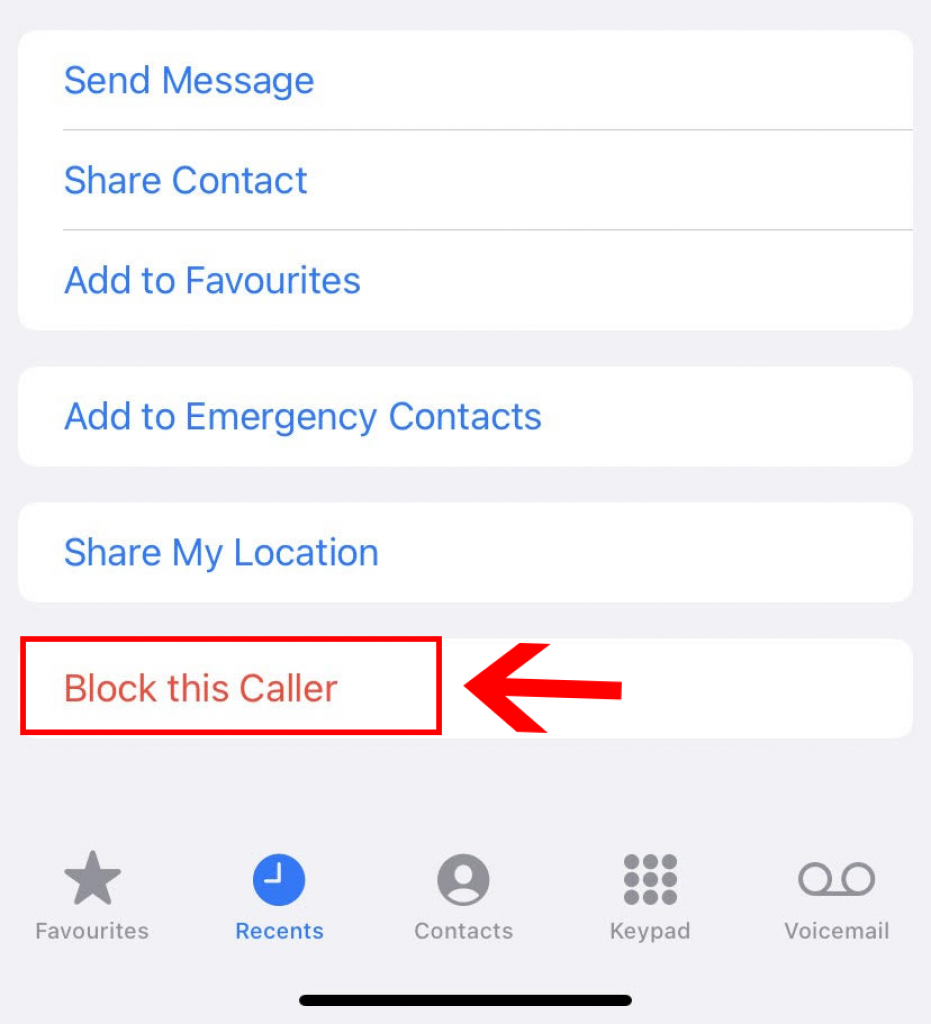 how to block a number on iphone