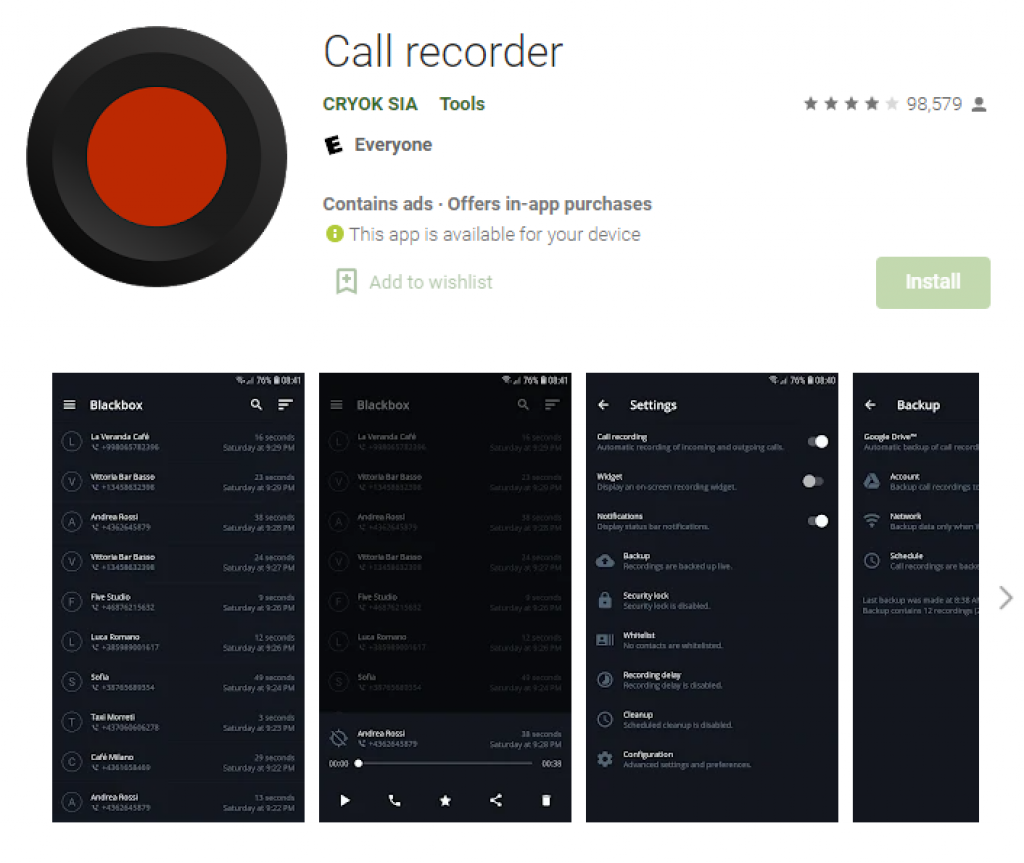 Black box call recorder