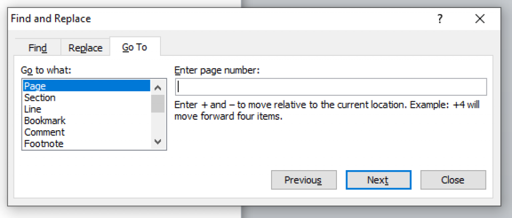 Delete a page on word that has some text
