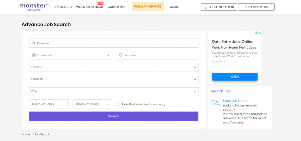 Monster - Best job search engine