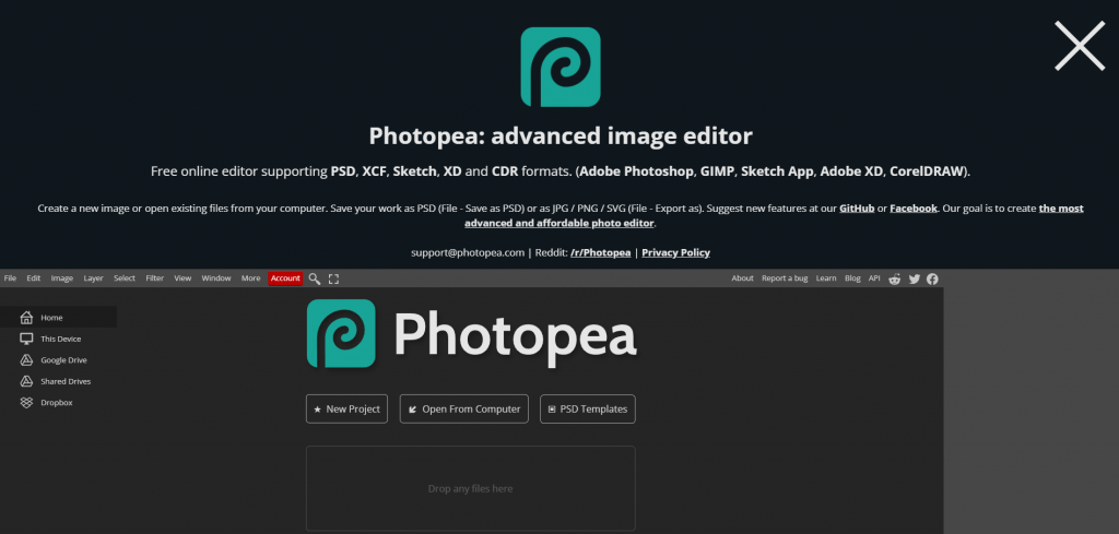 Photopea - best online photo editor