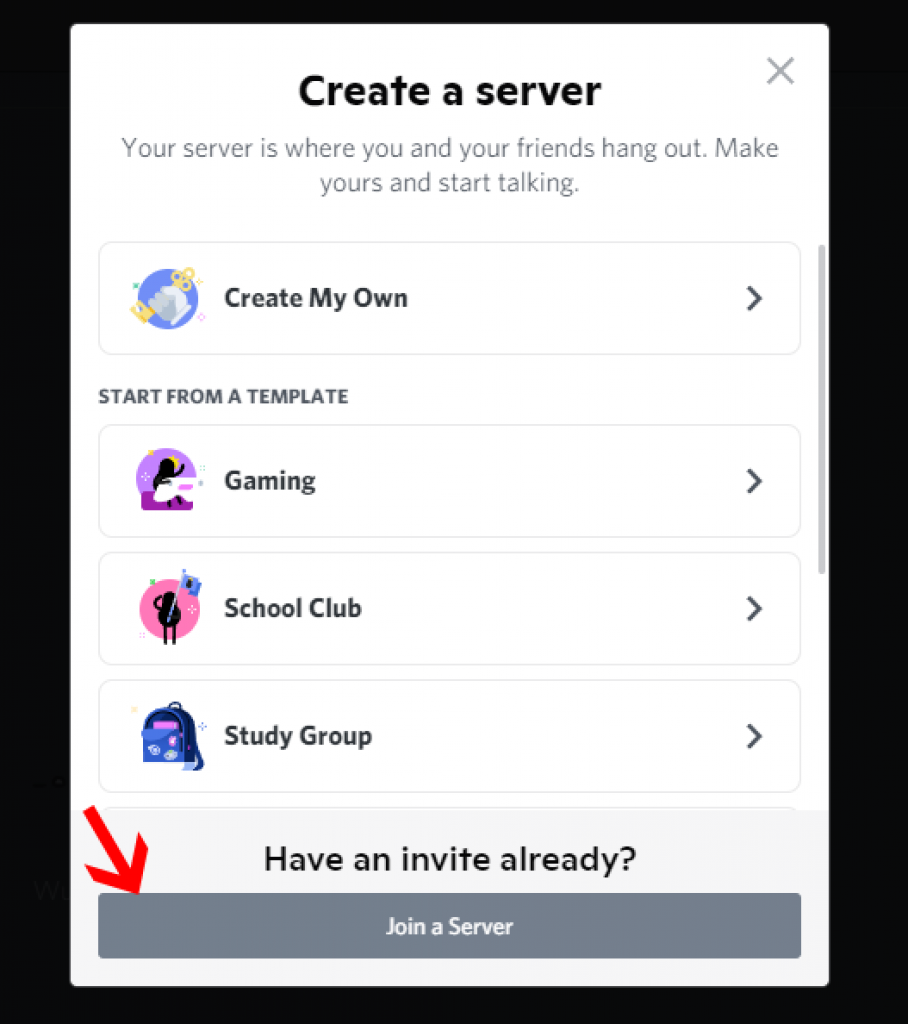 join a discord server