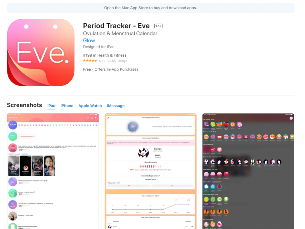 Eve period tracking app
