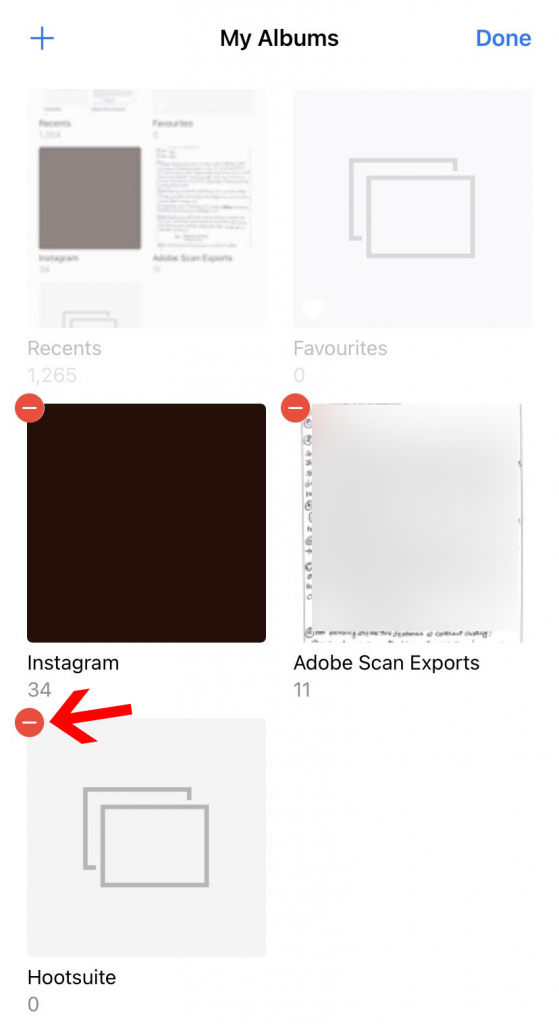 Delete photo albums on iPhone