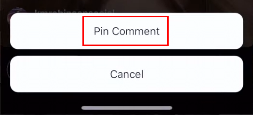 Pin comment on Instagram live