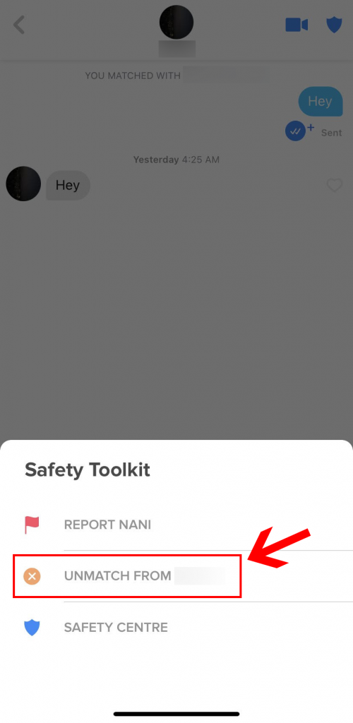 Unmatch on tinder 