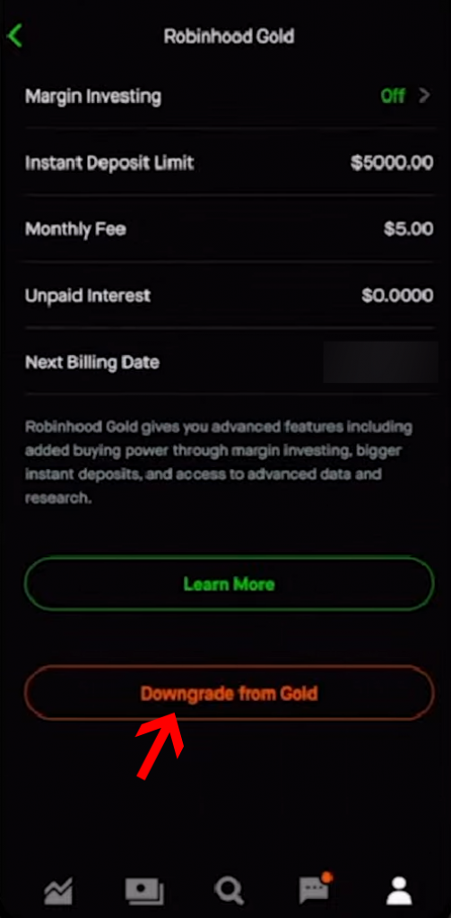 How to cancel robhinhood gold