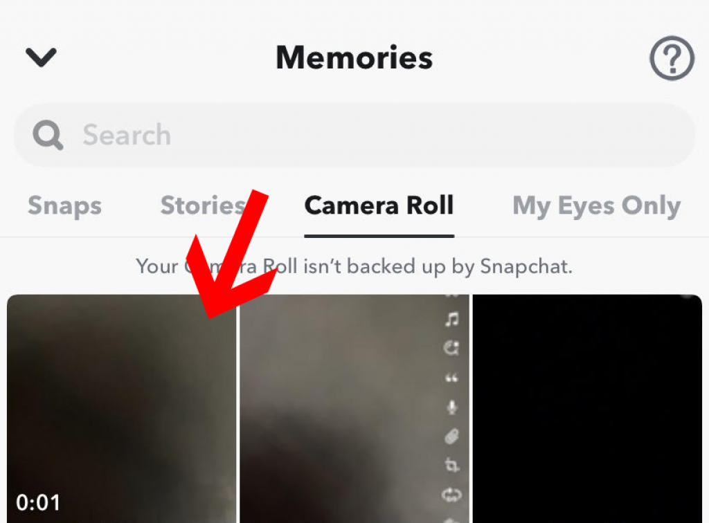 Snapchat camera roll