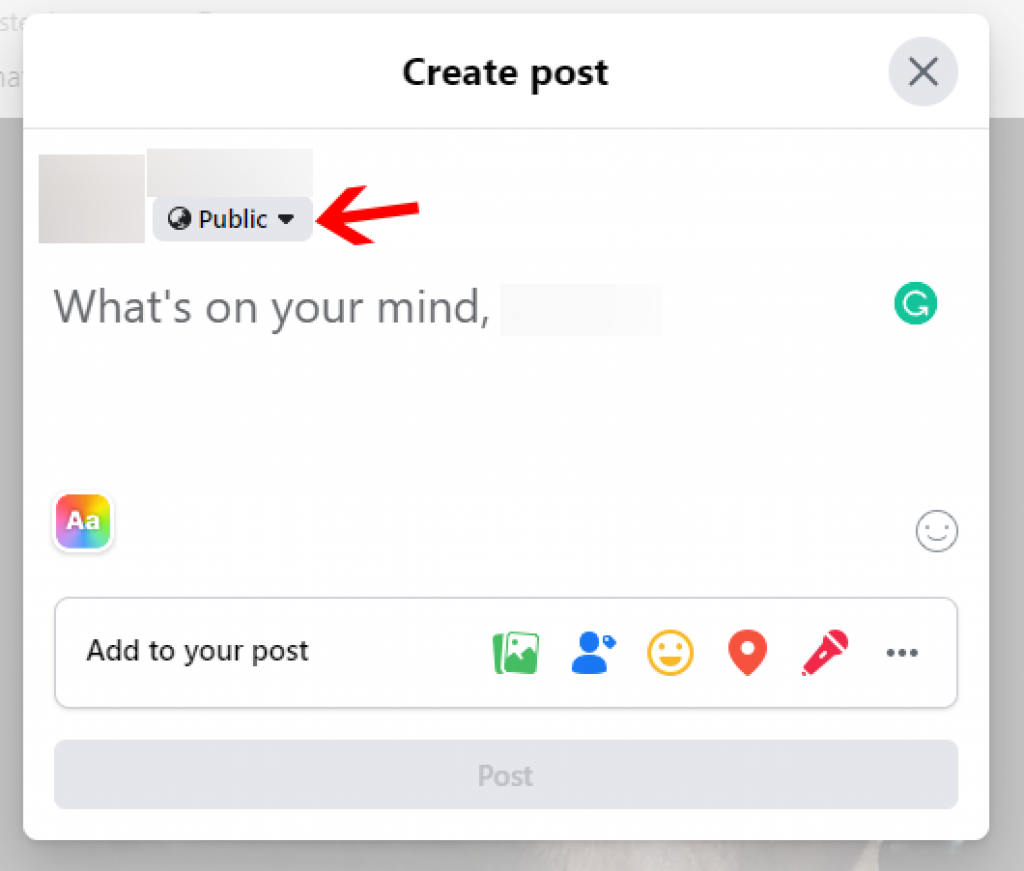 Create facebook post