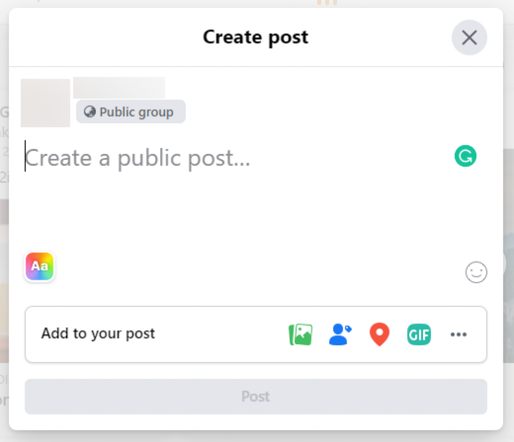 Make facebook post shareable on facebook group