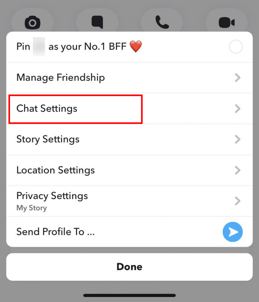 Snapchat chat settings