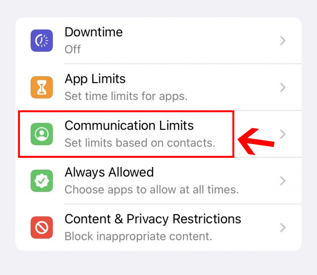 Communication limits on iPhone