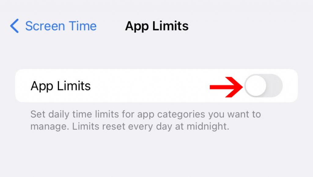 iPhone app limit