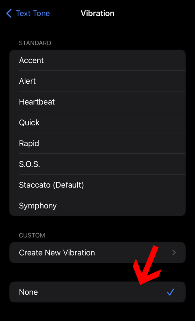 Turn off vibrations on iPhone